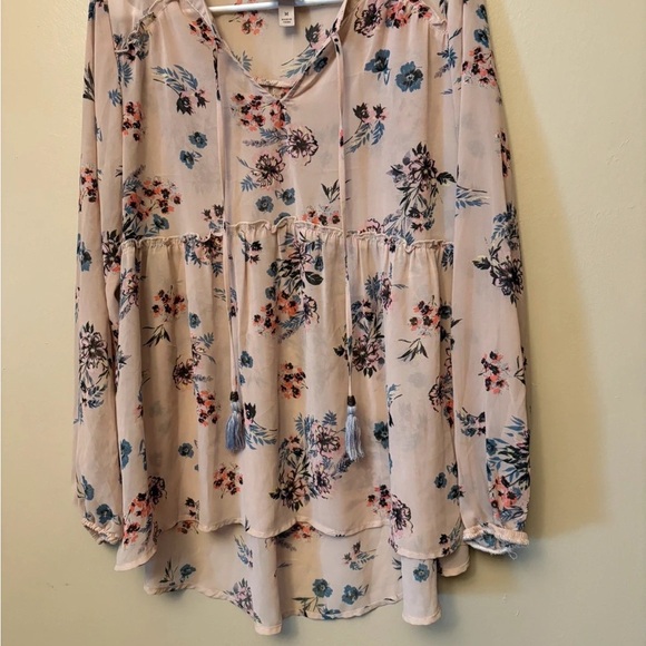Knox Rose Tops - Knox Rose Cream Floral Blouse